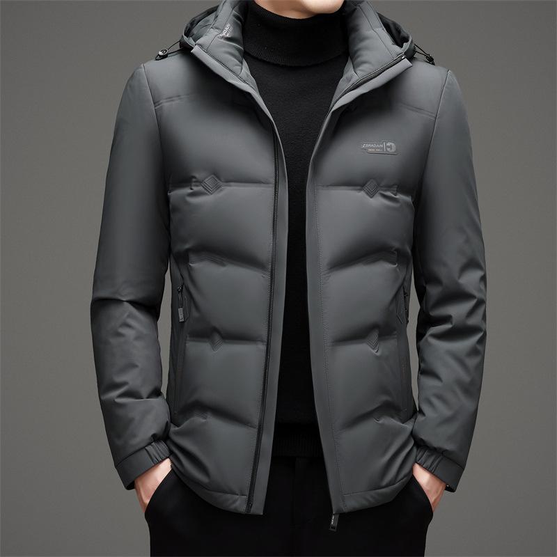 Зимняя мужская куртка-пуховик для мужчин среднего возраста, деловой, повседневный, из молочного шелка, мужская, утепленная, для папы