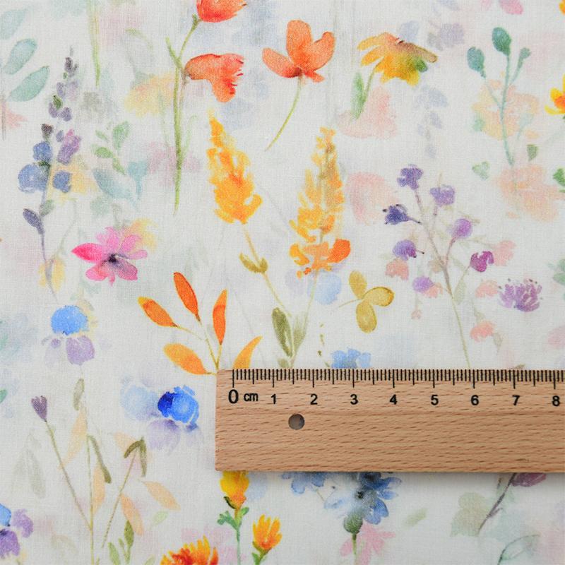 100x145см Хлопковая Поплиновая Ткань Пасторальный Стиль Свежая Ткань с Цветочным Принтом Для DIY Шитья Одежды для Кукол Платья Пижамы Рубашки