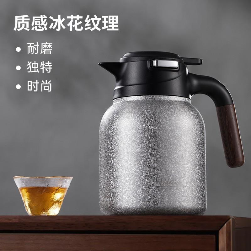 Pure Titanium Insulated Tea Thermos With Mechanical Temperature Display 1500ml Leak-Proof Stainless Handle Vacuum Flask Office