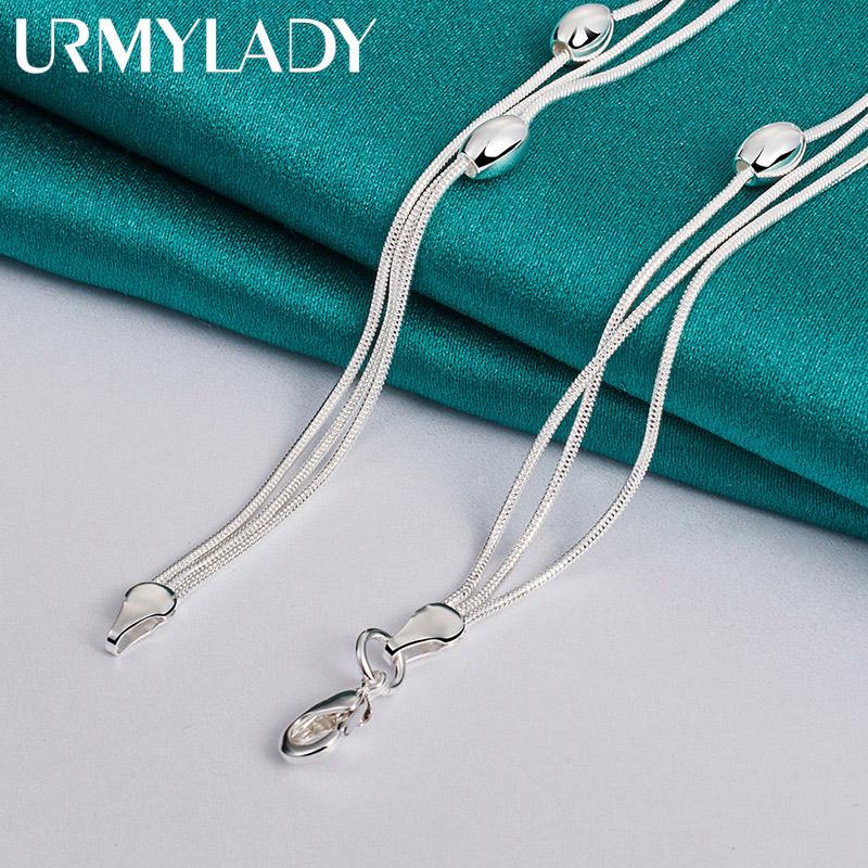 Ювелирные изделия ожерелья из стерлингового серебра 925 пробы, 18 дюймов, MN292