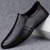 Мужская обувь 2025 лето новая мужская мода корейская версия британский стиль лоферы с одним ремешком ленивые с круглым носком мягкая подошва повседневные кожаные туфли