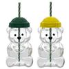 2Pcs Bear Shaped Tumbler with Lid & Straw Cute Leak-Proof Cup for Kids Adults Plastic Cold Drink Cup for Smoothie And Iced Coffee
