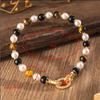 Natural stone pearl necklace, pearl tiger eye bracelet, high-end jewelry, necklace bracelet set