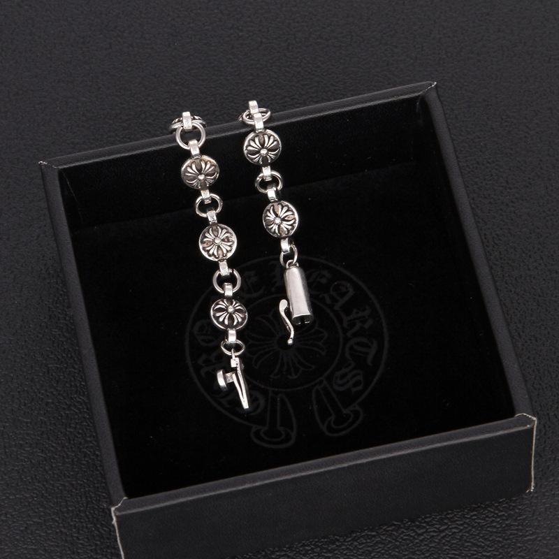 China Crossing Thai Silver Retro Switch Engraved Bracelet Personality Classic Hip Hop Punk Style Couple Hand Accessories