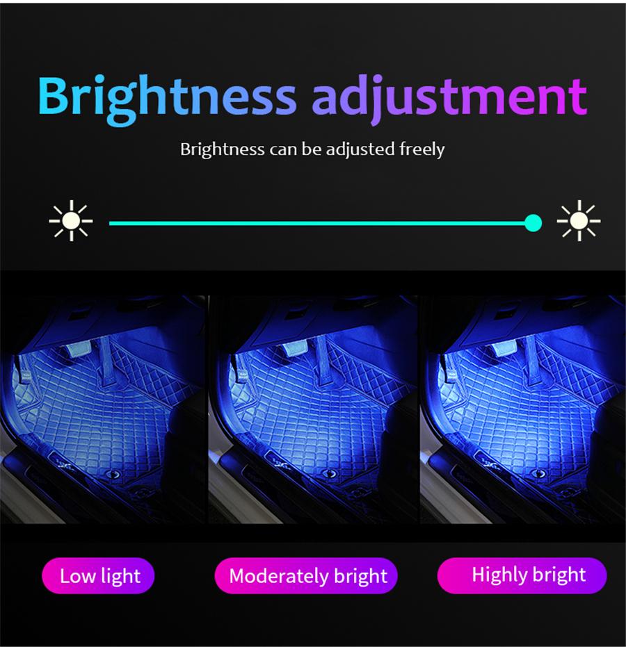 6 в 1 RGB LED Атмосферный Внутренний Подсветка Окружения Оптоволоконные Полосы Управление через Приложение