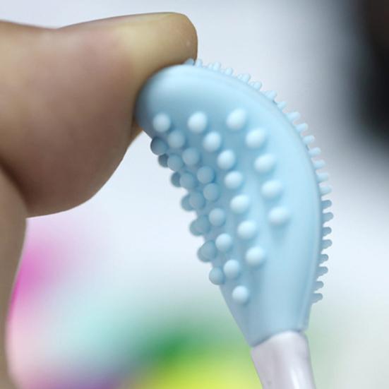 Щетка для носа, двухсторонняя, для удаления черных точек, силиконовая, красивая, носовая, с длинной ручкой, инструменты для очистки черных точек для дома