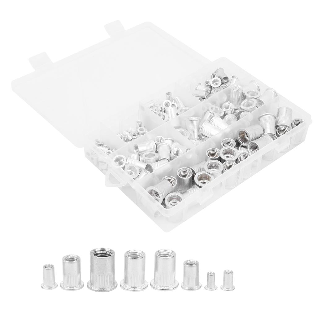 175pcs Box Aluminum Rivet Nut Insert Nut Accessory Set M3 4 5 6 8 10 12