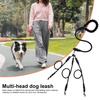 3-Way Adjustable Nylon Dog Leash Kit with Multi-Handle Wear-Resistant Rope Straps Removable 360-degree Rotation Buckle Pet Traction Rope for