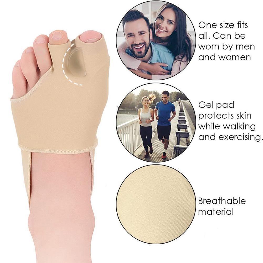 1Pair Toe Separator Hallux Valgus Bunion Corrector Orthotics Feet Bone Thumb Adjuster Correction Sock Straightener Brace