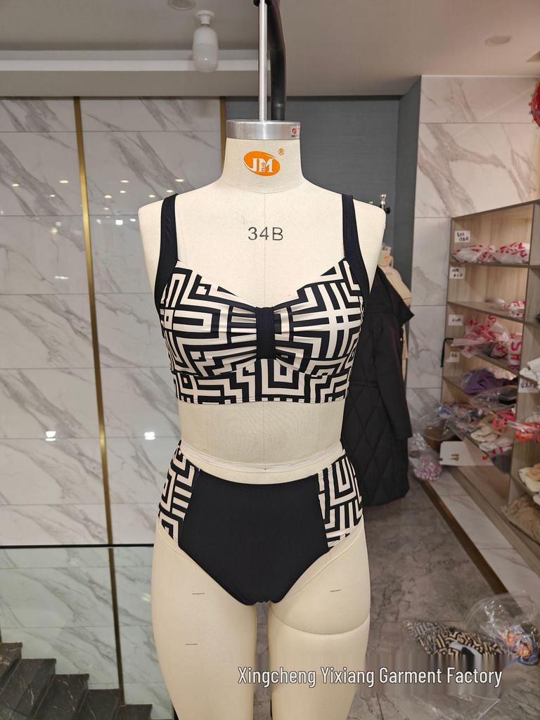 Европейский и американский женский раздельный купальник с высокой талией - Новый стиль, трансграничная пляжная одежда