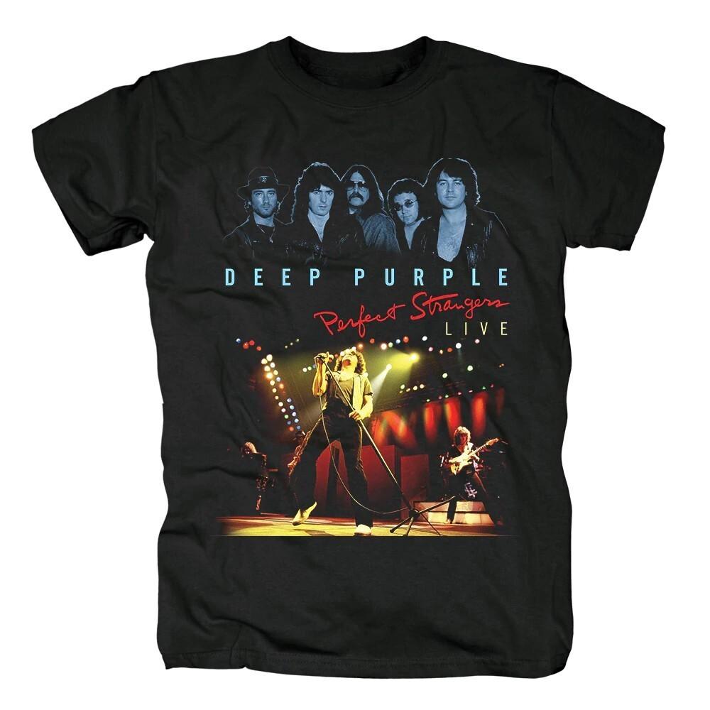 Ретро Глубокий Фиолетовый Perfect Strangers Live Футболка Классическая Черная S-5XL Унисекс Футболка