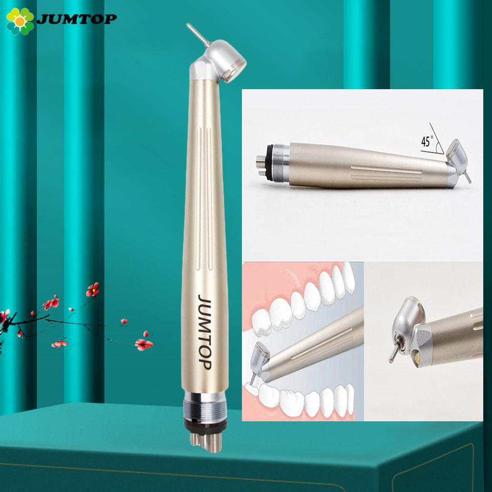 Стоматологический светодиодный высокоскоростной наконечник, турбинный наконечник с углом наклона 45 градусов, антиретракция, односторонняя струя воды