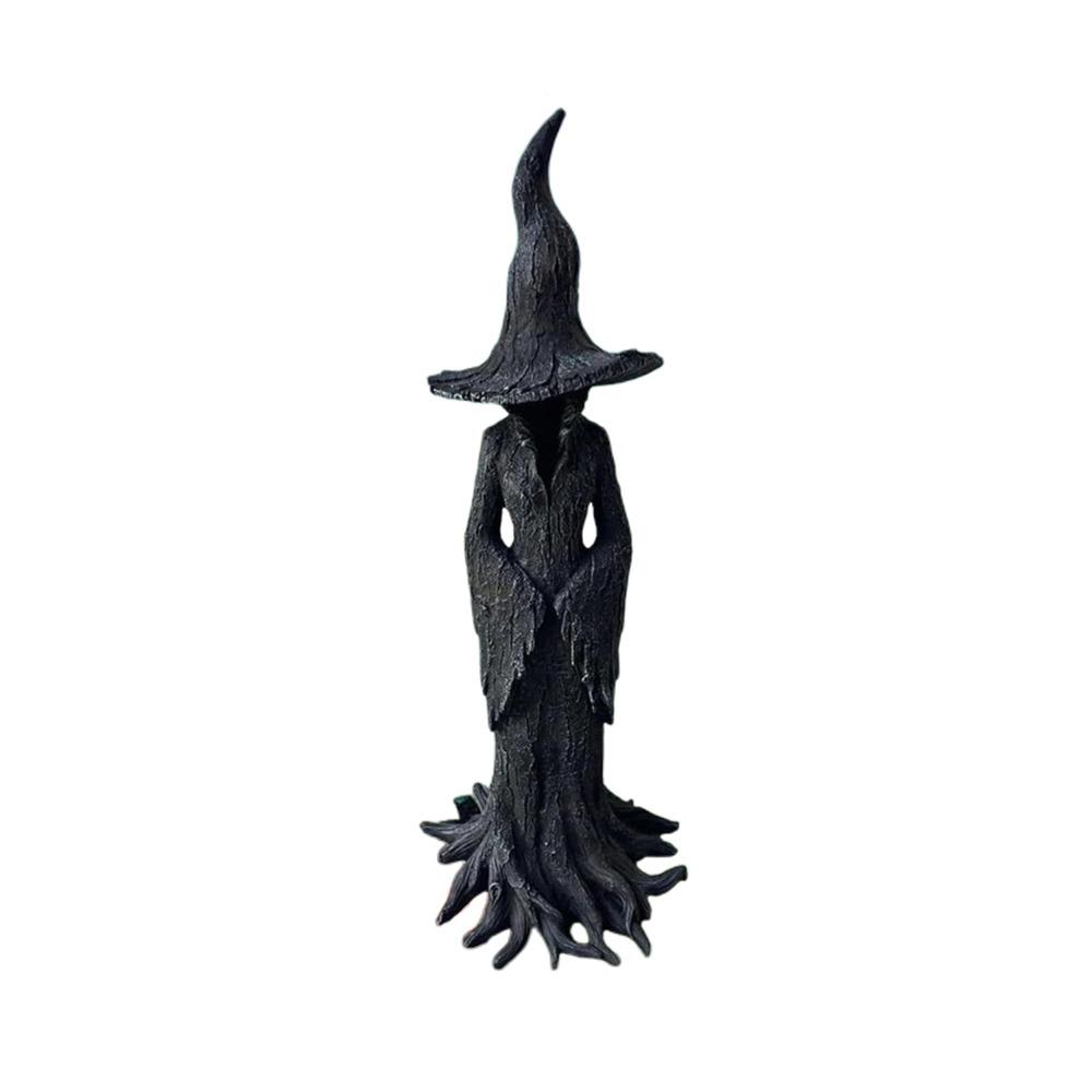 Black Ghost Witch Sculpture Gothic Halloween Party Decoration Halloween Witch Statue Haunted House