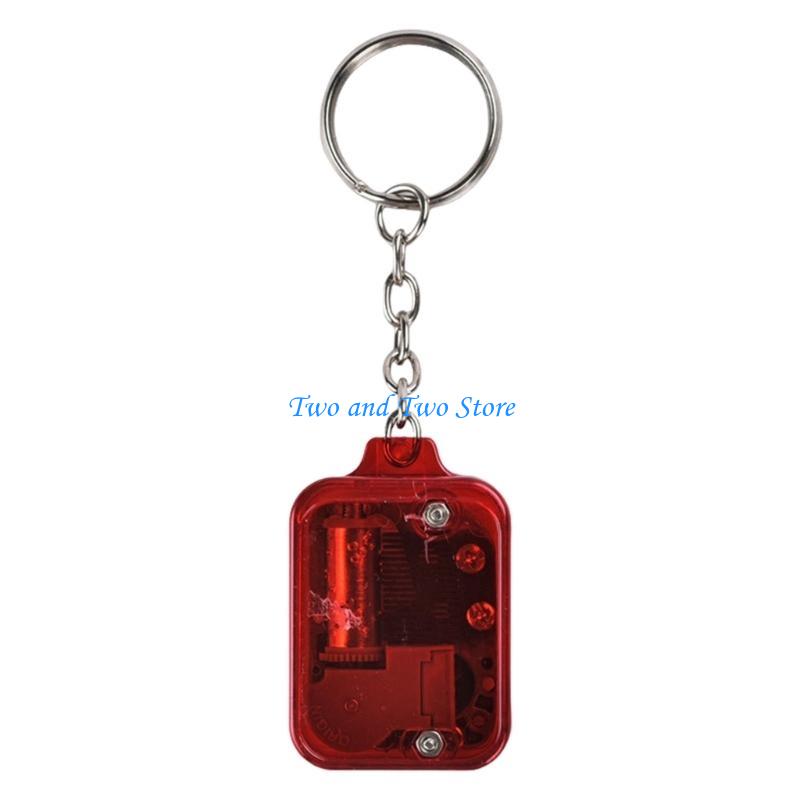HX6F High Quality Mini Music Box Keychain Elegant Multicolored Music Box Keychain Perfect For Music Lovers And Collectors