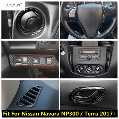 Накладки на ручку воздуховода, чашу ручки КПП для Nissan Navara NP300 / Terra 2017 -  Аксессуары из ABS-пластика под карбон