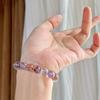 Базовый натуральный фиолетовый браслет с призраком 10 мм.