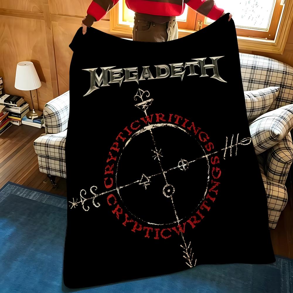 Музыкальный M-Megadeth Плед из фланели Подходит для диванов, кроватей, офисов, путешествий, походных стульев