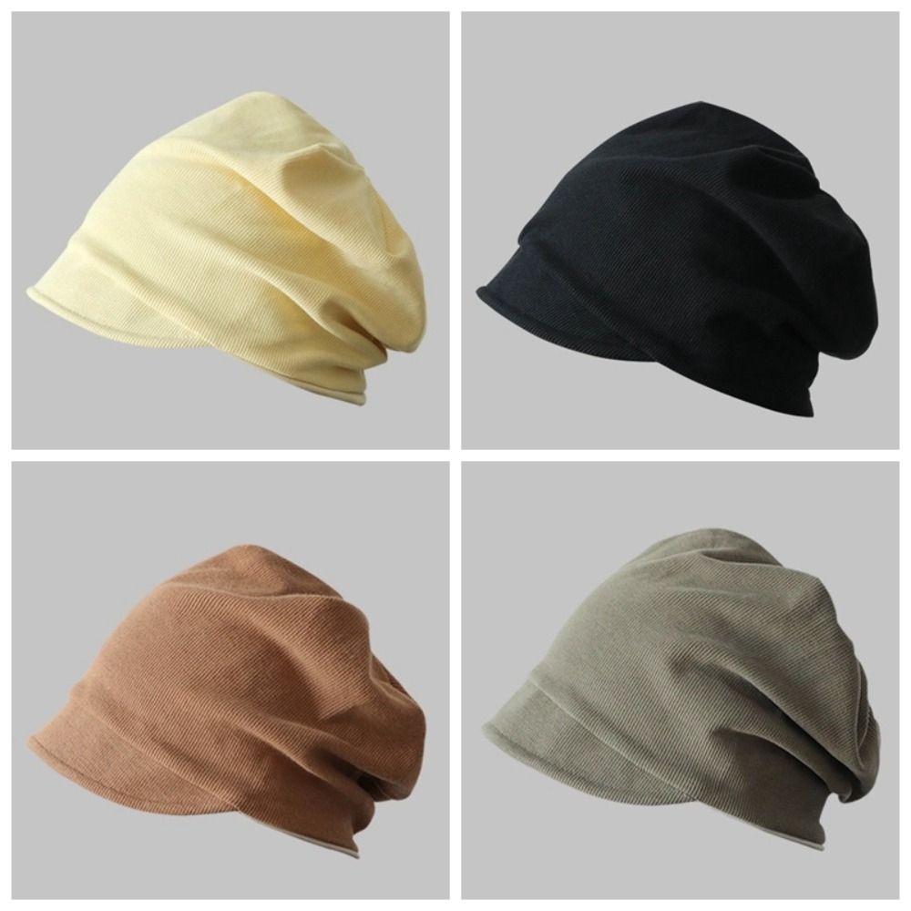Solid Color Slouchy Baggy Caps Keep Warm Skull Cap Chemo Cap Beanie Hat Autumn Winter