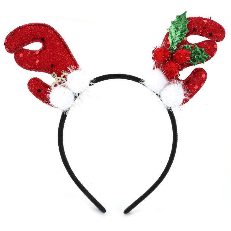 Wholesale Deer Antler Headband For Christmas Dress-up Cute Hair Decorations For Women Plush Handcrafted Colors 1 2 3 4 5)