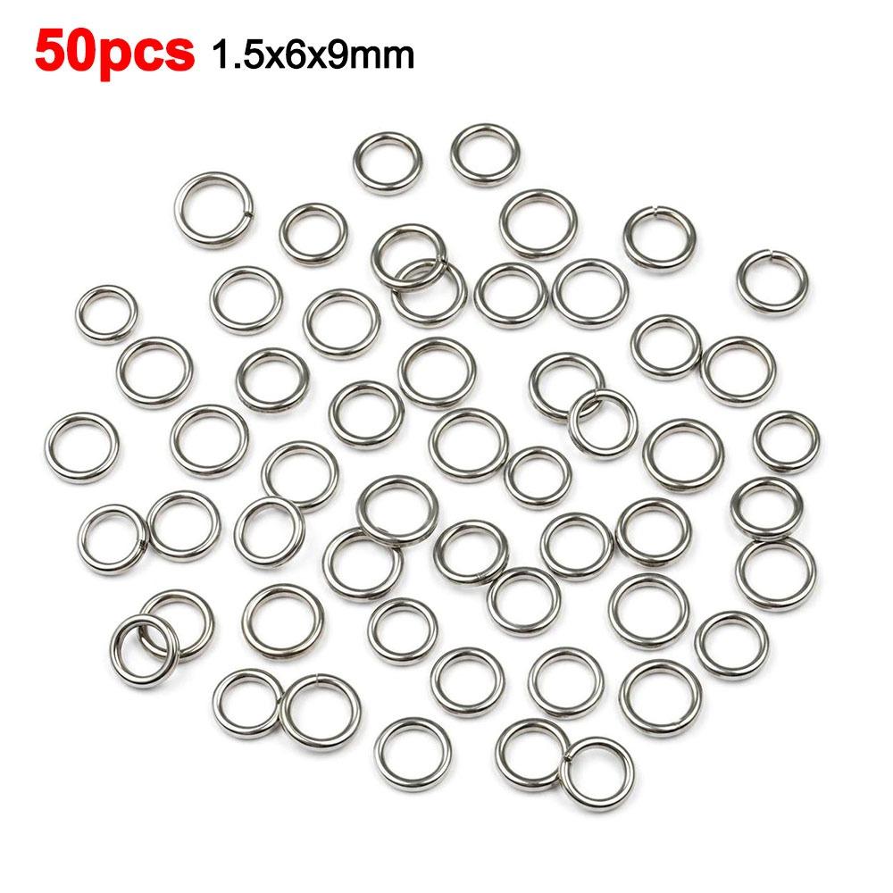 50pcs Corrosion Resistant Fishing Split Rings 50pcs Pack Jig Rings Freshwater Fishing