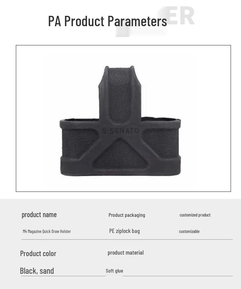 M4 5.56 Magazine Rubber Cover: Universal Tactical Quick-Draw Holster Adapter for Outdoor Use