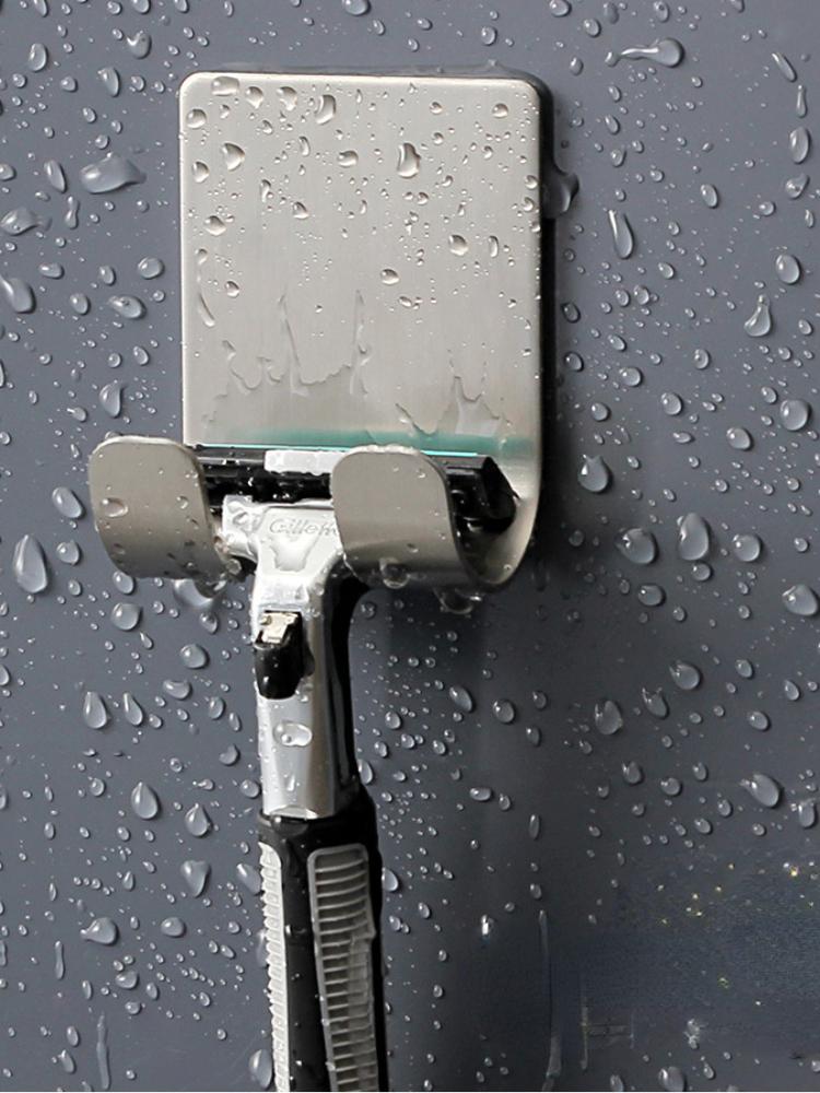 Bathroom Holders Stainless Steel Razor Storage Hook Wall Men Shaving Shaver Shelf Punch Free Razor Rack Accessories Organization