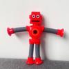 Креативная мультяшная игрушка-робот-яйцо жирафа с растягивающейся трубкой и присоской, а также с постоянно меняющимися светящимися волосами.
