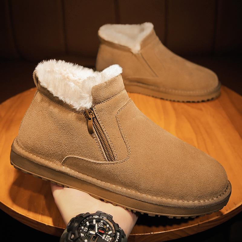 Зимние северные теплые кожаные зимние ботинки летняя мужская мода высокие бархатные хлопковые туфли для отдыха на природе повседневная модная обувь