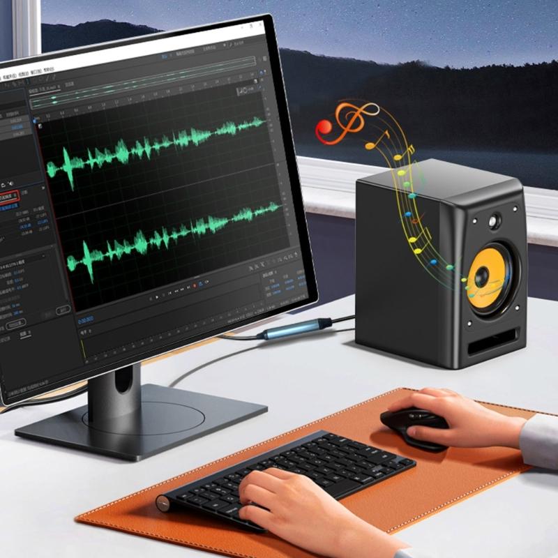 24Bit USB Digital Fiber Optical Analog Sound Cable SPDIF Digital Sound Converter Cable for HDTV Multimedia Speaker