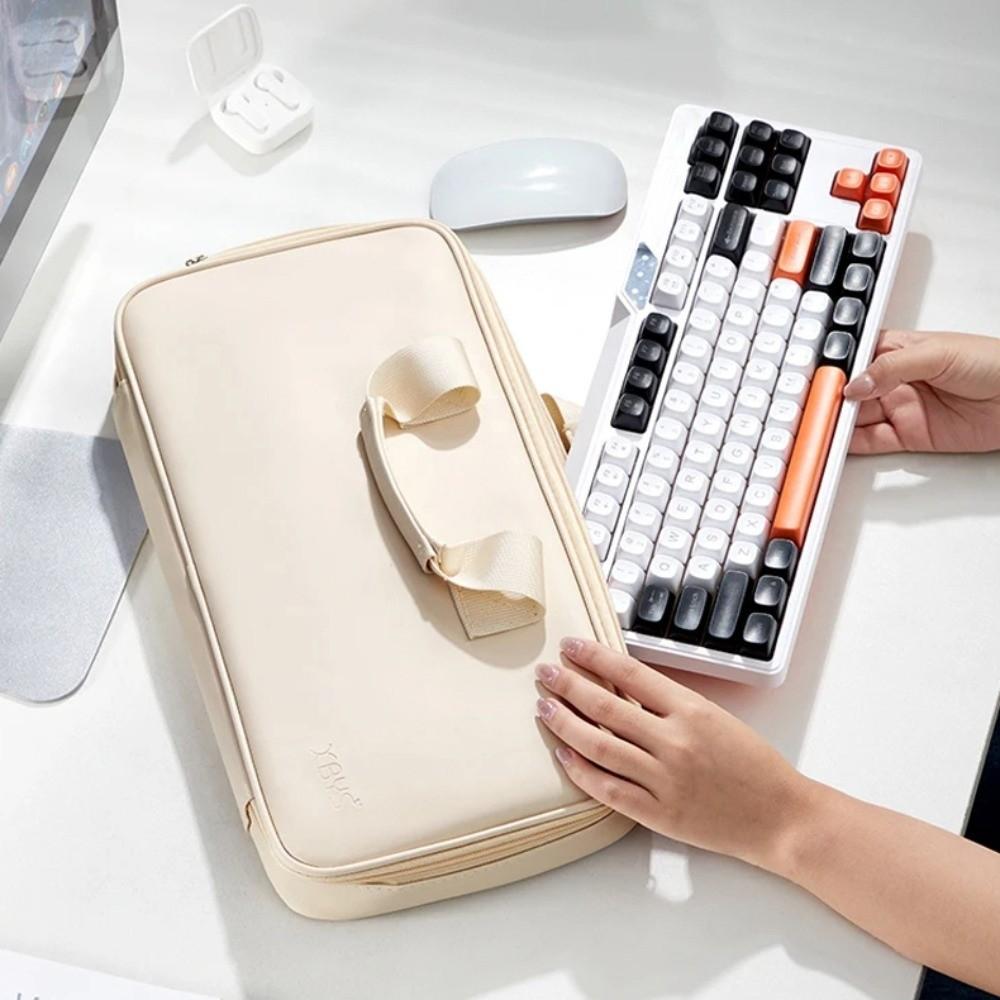 65/75/87/98 Keys Mechanical Keyboard Storage Bag Thickened Fabric Large Capacity Keyboard Protective Bag Waterproof PU Leather