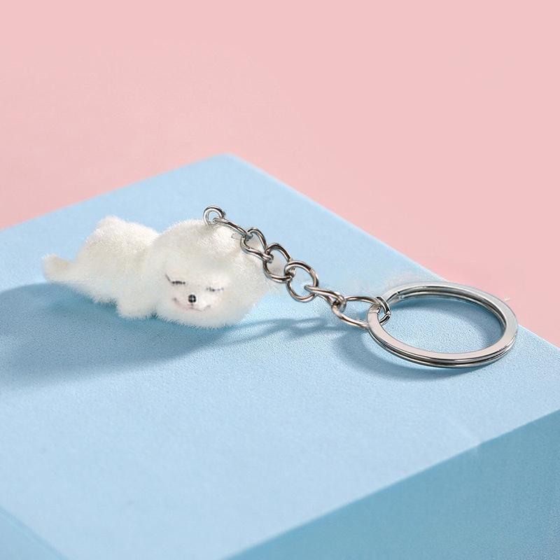 Милый мультяшный трехмерный брелок в виде щенка-кролика, брелок для ключей, новинка, креативный рюкзак, украшения, аксессуары, подарки