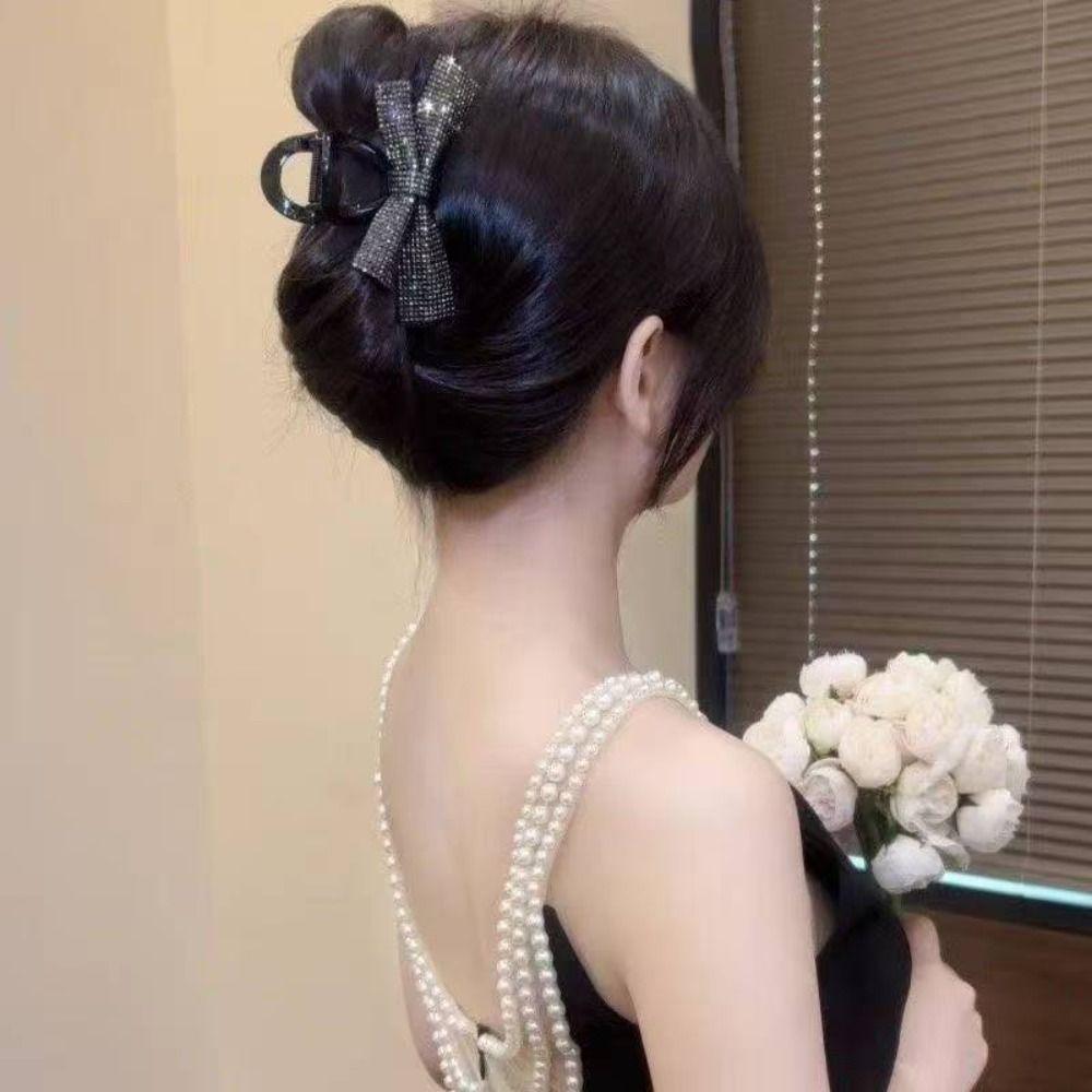 Simple Bow Hair Clip Elegant Shark Clip Stylish High Ponytail Clip  Daily Wear