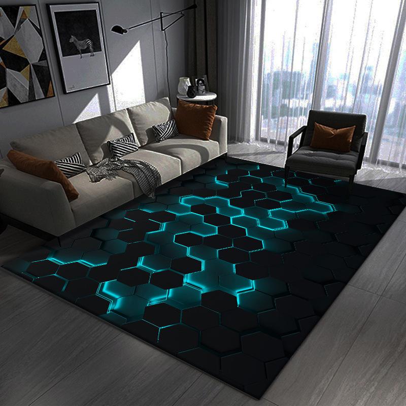 3D Abstract Geometric Illusion Area Rug Carpet for Living Room Modern Bedroom Sofa Doormat Decor Kid Game Non-slip Floor Mat