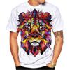 New Fashion Men's and Women's Kids O Neck 3D HD Printed Geometric Lion Pattern T-shirt Street Style Unisex Fashion Top