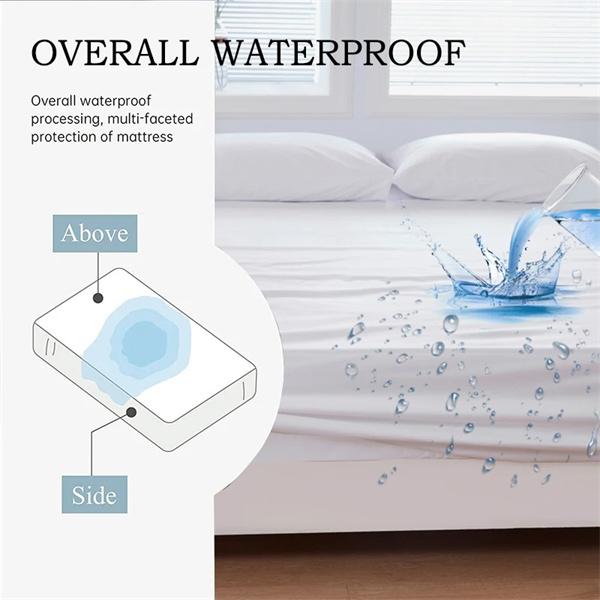 HOT Super Waterproof Bed Fitted Sheet Mattress Cover Bedding Adjustable Protector Cover Deep Pocket Bed Cover Waterproof Solid Bedspread
