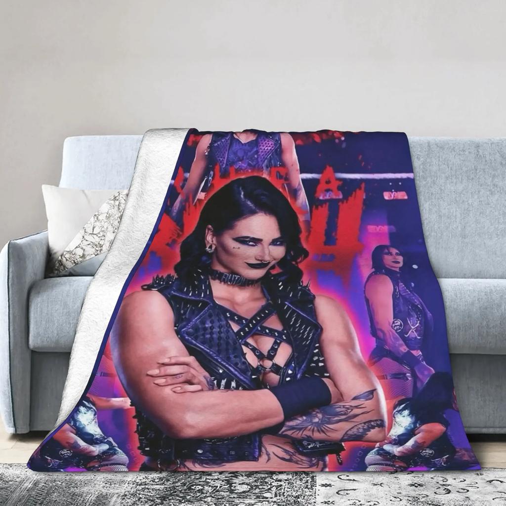 Rhea Ripley Cartoon Art Blanket Soft Warm Plush Throw for Kids and Adults Flannel Bed Cover for Home Decor