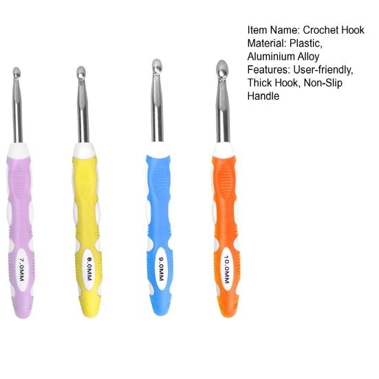 Большой крючок для вязания Эргономичная нескользящая ручка Крючок для вязания Толстая пряжа для вязания крючком