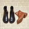 Женские ботильоны в британском стиле, повседневные, удобные, ботинки Мартина, женские, с задней молнией, массивные ботинки челси, обувь