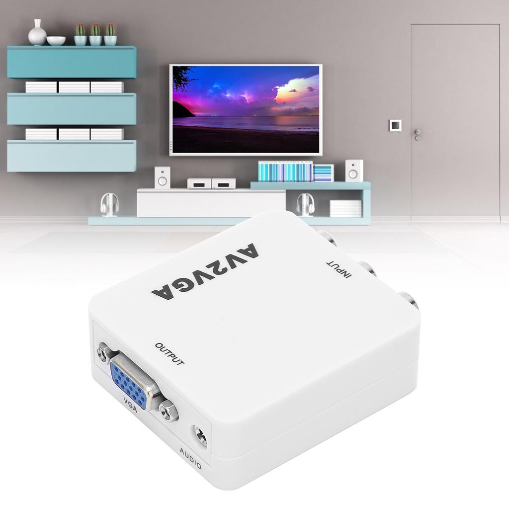 Для конвертера AV в VGA Портативный видеоконвертер 1920x1080 HD AV2VGA с USB-кабелем