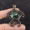 Seraphinite Pendant Copper Wire Wrapped Pendant Seraphinite Gemstone Jewelry Tortoise Design Pendant Handmade Copper Jewelry Engagement Gift