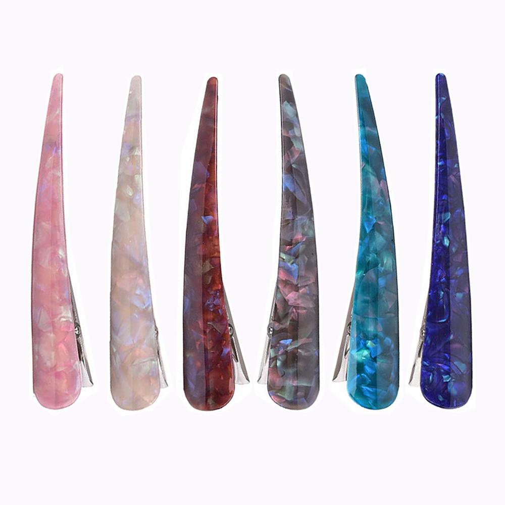 Women Barrette Long Stick Metal Hairgrips Non-Slip Large Alligator Hair Clips Acetic Acid Hairpin