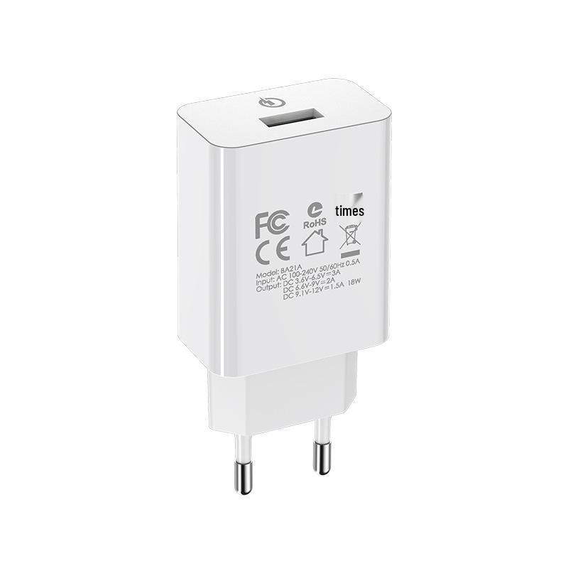 BOROFONE BA21A Быстрое зарядное устройство QC3.0 с вилкой EU - Универсальная однопортовая головка для зарядки мобильных устройств