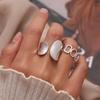 1Pc Bohemian Vintage Ring for Women Artistic Design Retro Opening Resizable Female Statement Rings Silver Color Gift