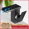 LED Luminous Faucet Waterfall Water Temperature Control Discoloration Three-Color Color Changing Washbasin Bathroom Sink Mixer Tap