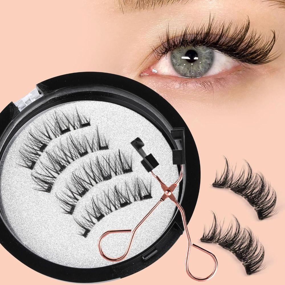 Natural Look Magnetic Eyelashes No Glue False Eyelashes Magnetic Lashes  for Eyelash Extension