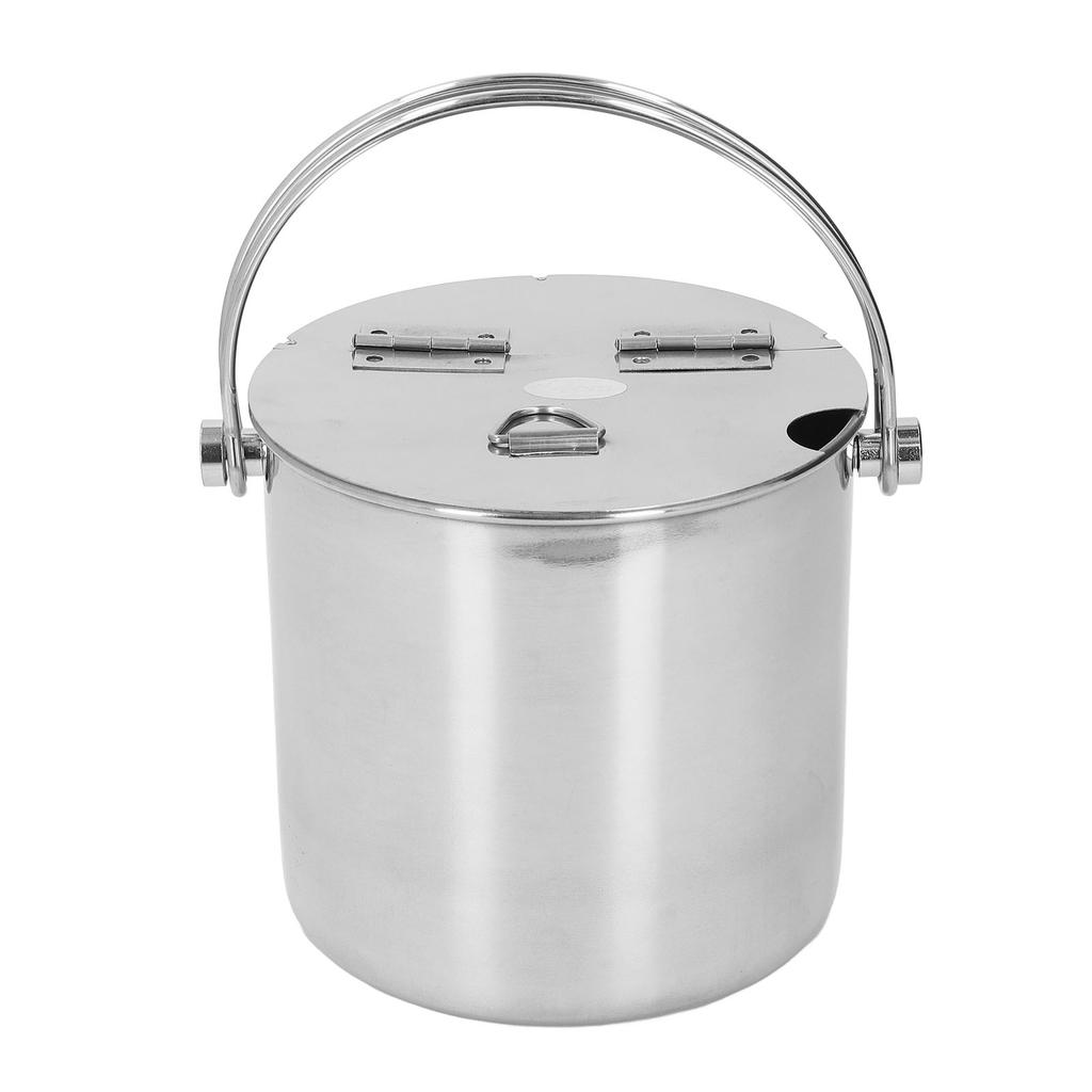 Ведерко для льда с откидной крышкой и ручкой из утолщенной нержавеющей стали, изолированное ведерко для льда для напитков и вина