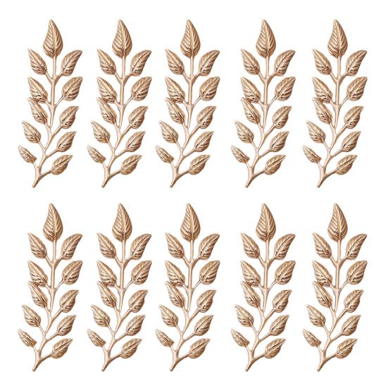 10Pcs Leaf Charm DIY Handmade Craft Golden Color Leaf Copper Charm Sewing Store Supplies