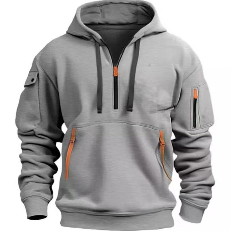 2025 Men's Clothing Hoodie, Multi-pocket Zipper Loose Casual European Size Pullover Hoodie Fashion Spring Fall Clothing