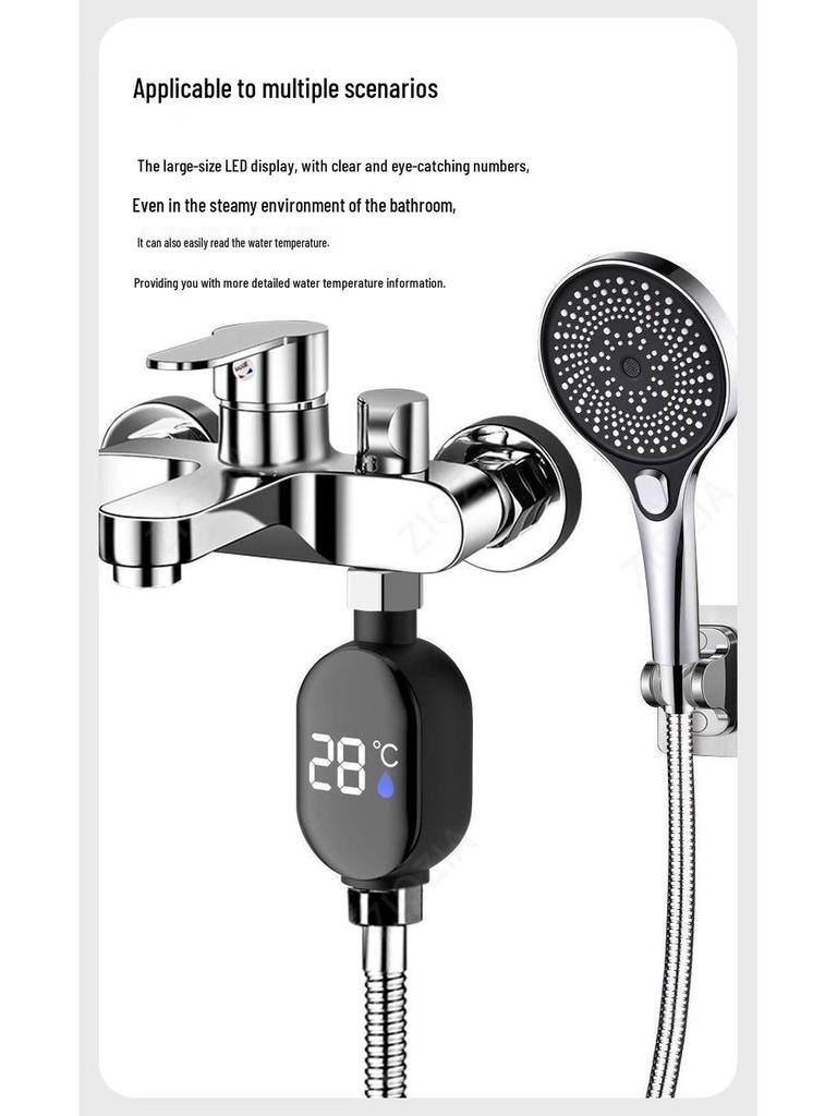 Цифровой светодиодный термометр для воды в ванну для ребенка - Водонепроницаемый дисплей температуры душа