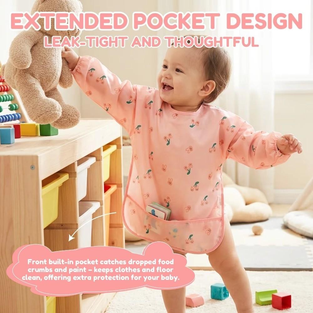 Adjustable Neckline Baby Bibs Waterproof Kids Art Smock New Toddler Painting Apron Baby Feeding